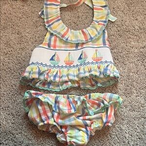 Plaid Sailboat Diaper Cover Set